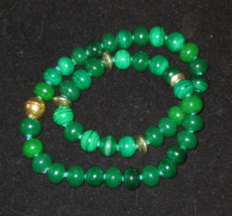 Glasperlen handgewickelt, Zwischenteile Linsen  Silber vergoldet, Magnetverschlu� Silber vergoldet. L�nge ca 50 cm